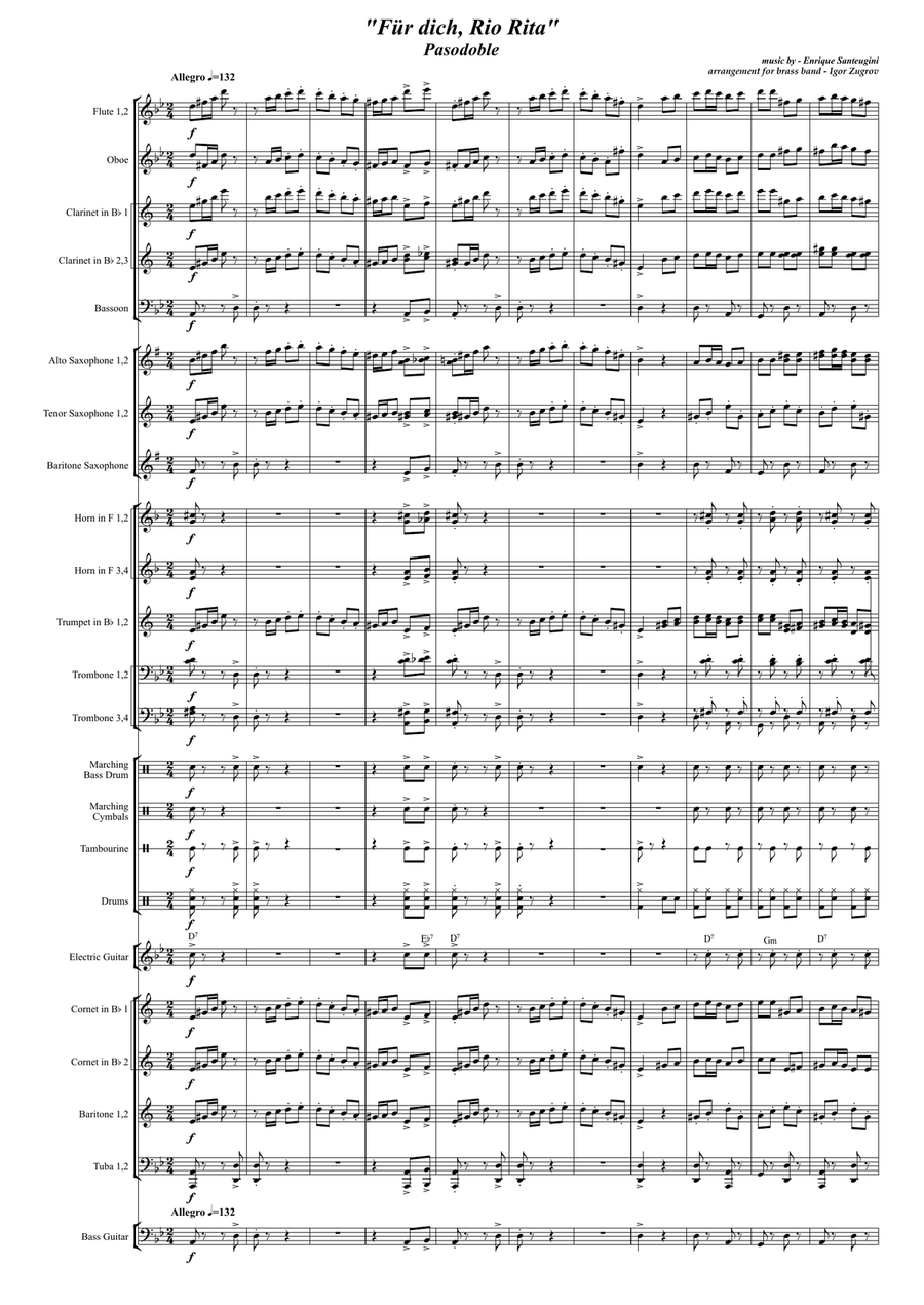 Für dich, Rio Rita - Pasodoble Concert Band scores gallery preview page 2