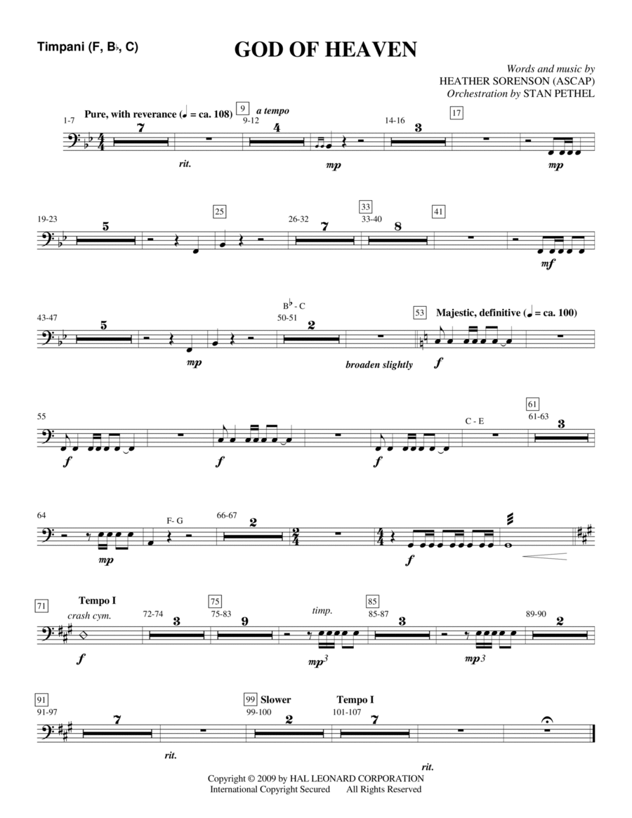 God Of Heaven - Timpani Choir scores gallery preview page 1