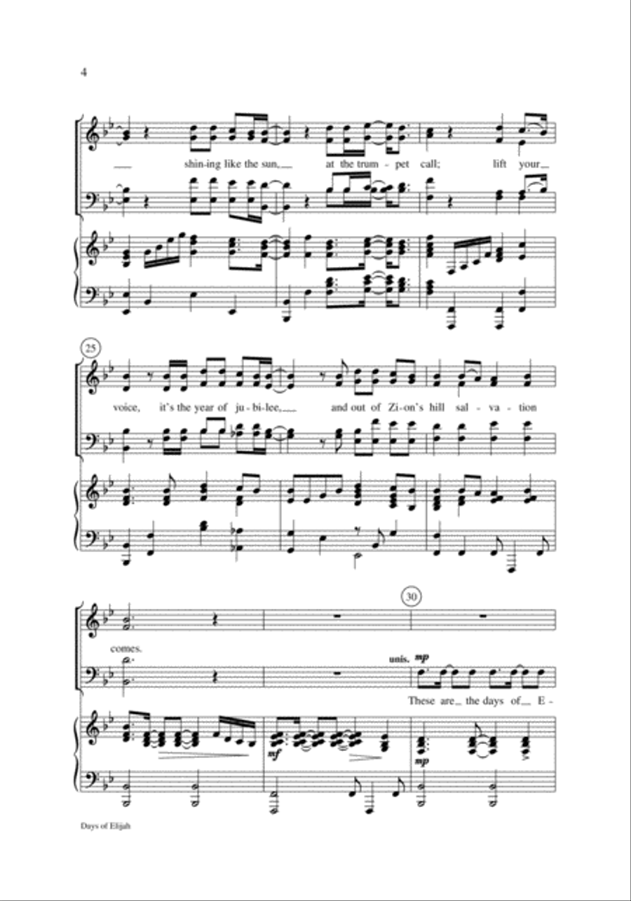 Days of Elijah 4-Part scores gallery preview page 4