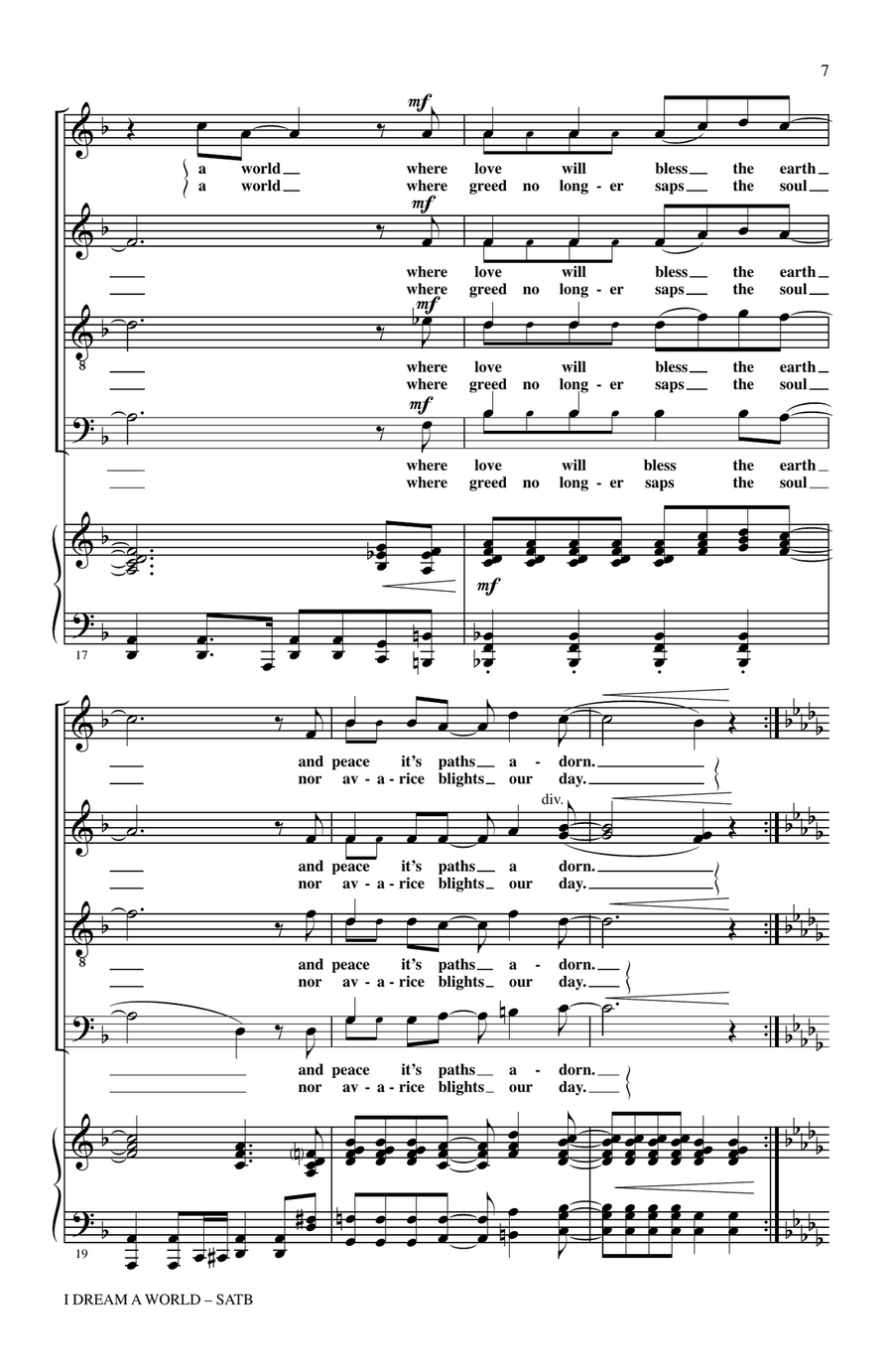 I Dream A World (from Trilogy of Dreams) 4-Part scores gallery preview page 5