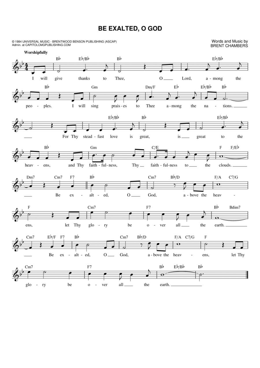 Be Exalted, O God Flute scores gallery preview page 1
