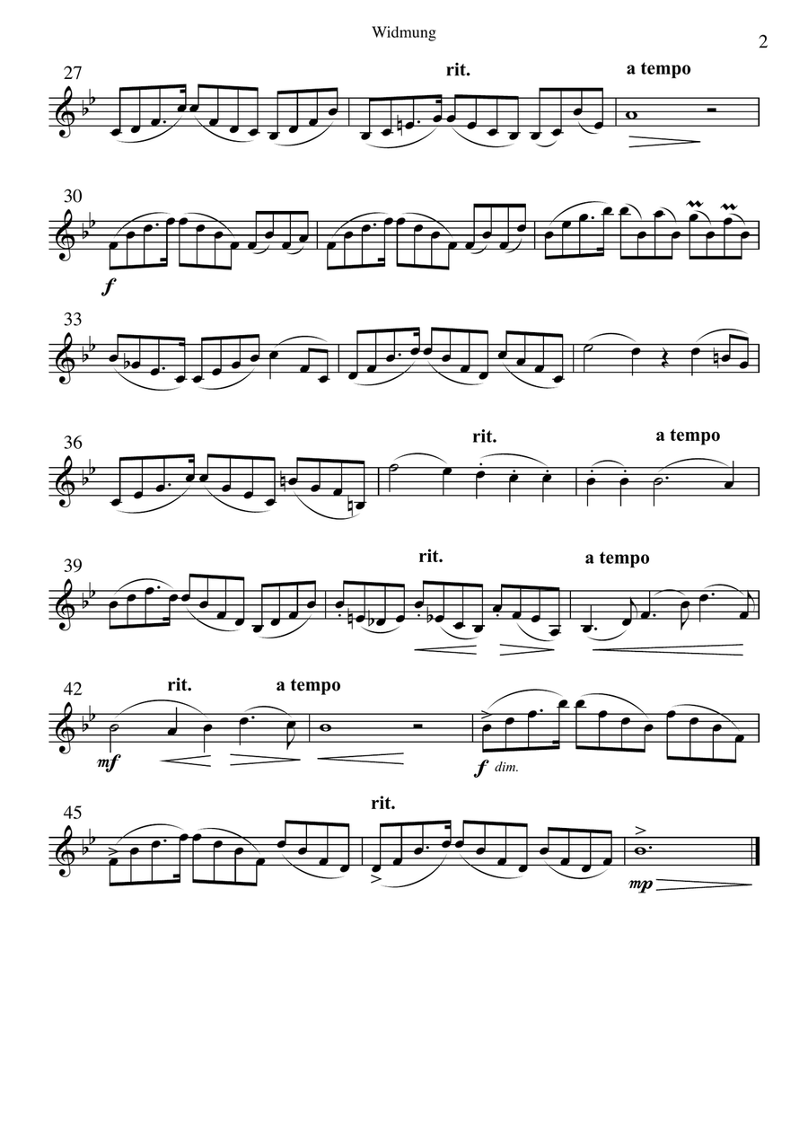 Robert Schumann: Dedication (Widmung) Song for high voice and chamber orchestra: SET OF PARTS Chamber Orchestra scores gallery preview page 3