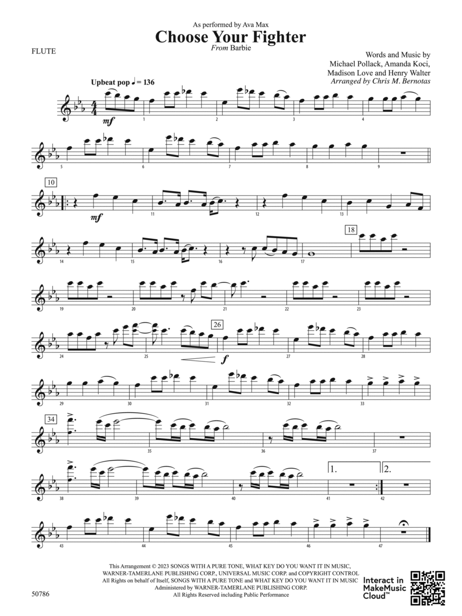 Choose Your Fighter: Flute Concert Band scores gallery preview page 1