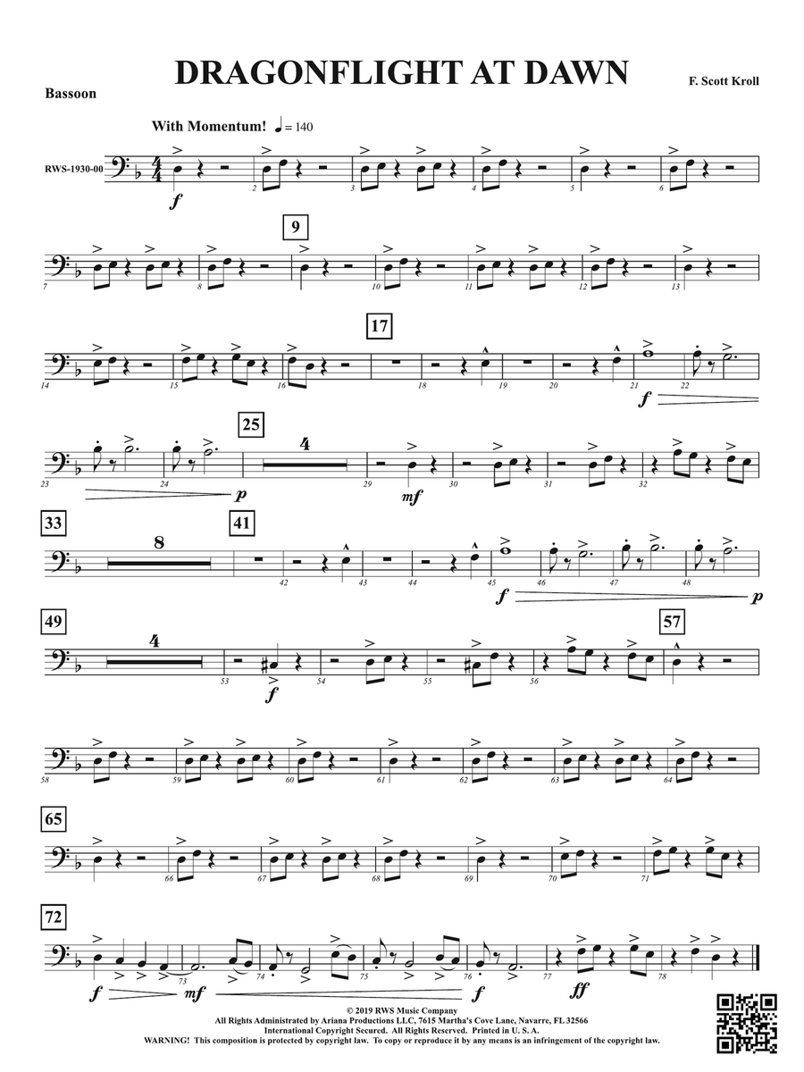 Dragonflight at Dawn: Bassoon Bassoon scores gallery preview page 1