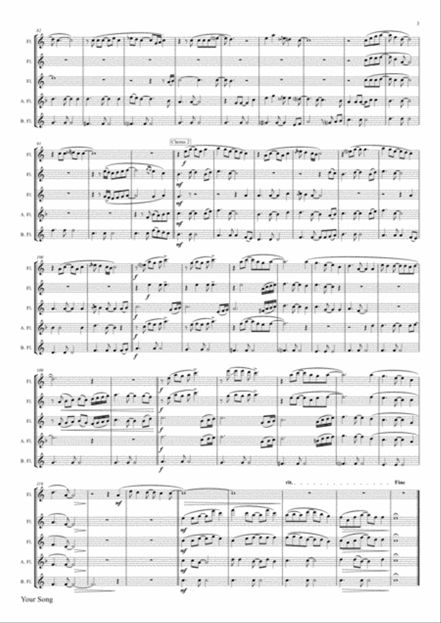 Your Song Woodwind Ensemble scores gallery preview page 3