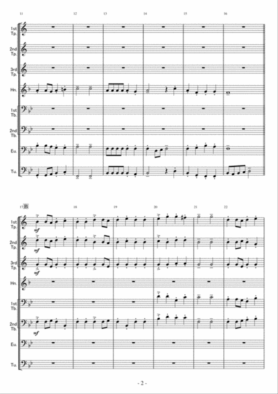 Three Madrigals (for brass octet) Chamber Orchestra scores gallery preview page 2