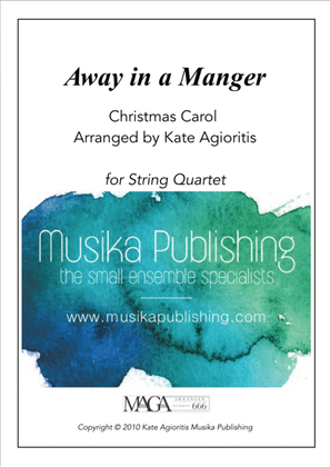 Book cover for Away in a Manger - Jazz Carol for String Quartet