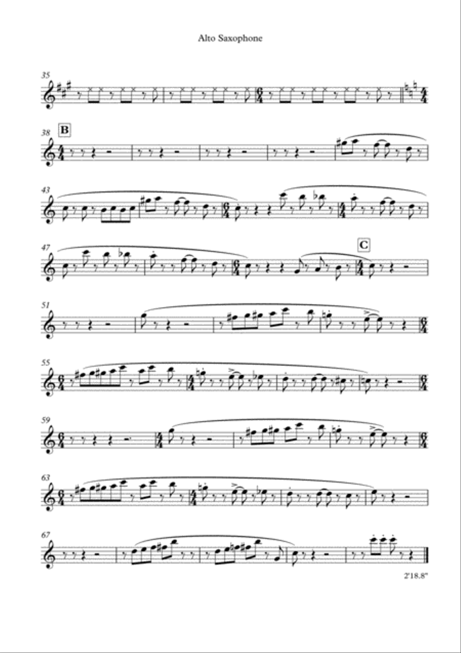 Key Workers Calypso for Alto Sax and Piano from the Corona Suite by Simon Peberdy