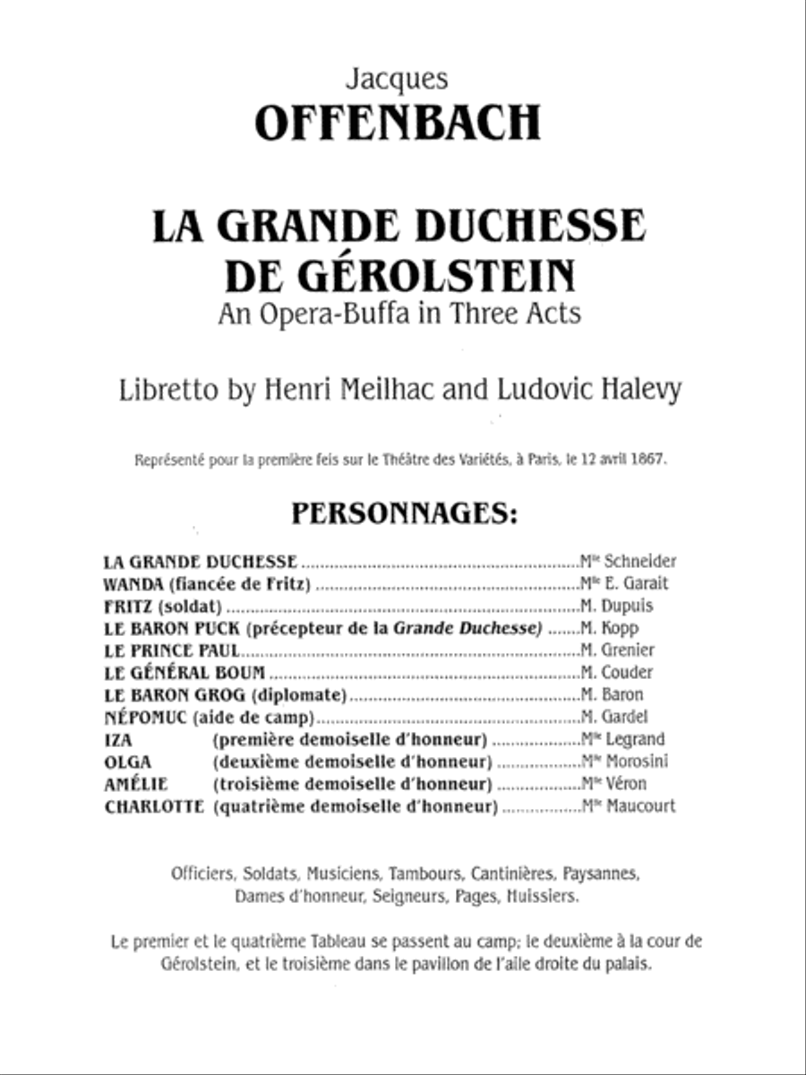 La Grande Duchesse de Gérolstein Voice scores gallery preview page 3