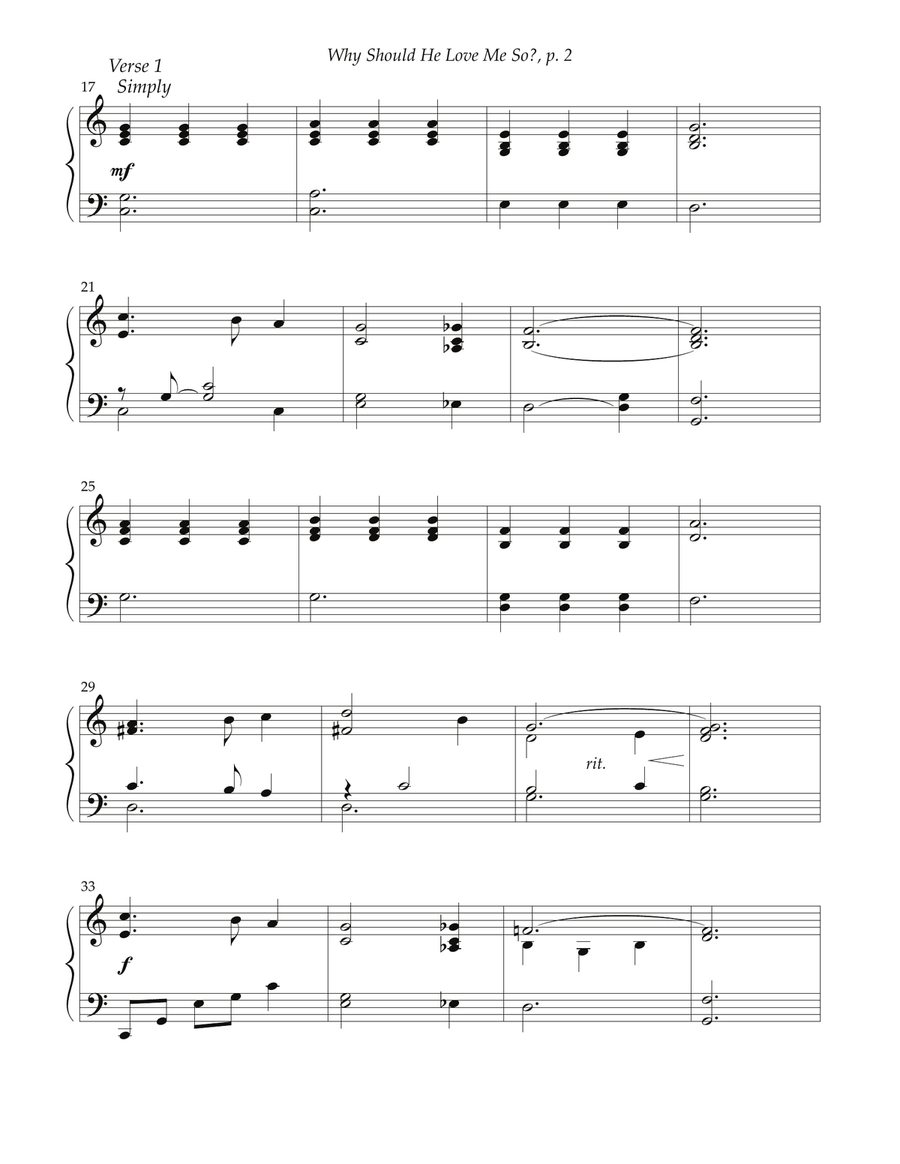 Why Should He Love Me So? Piano Solo scores gallery preview page 2