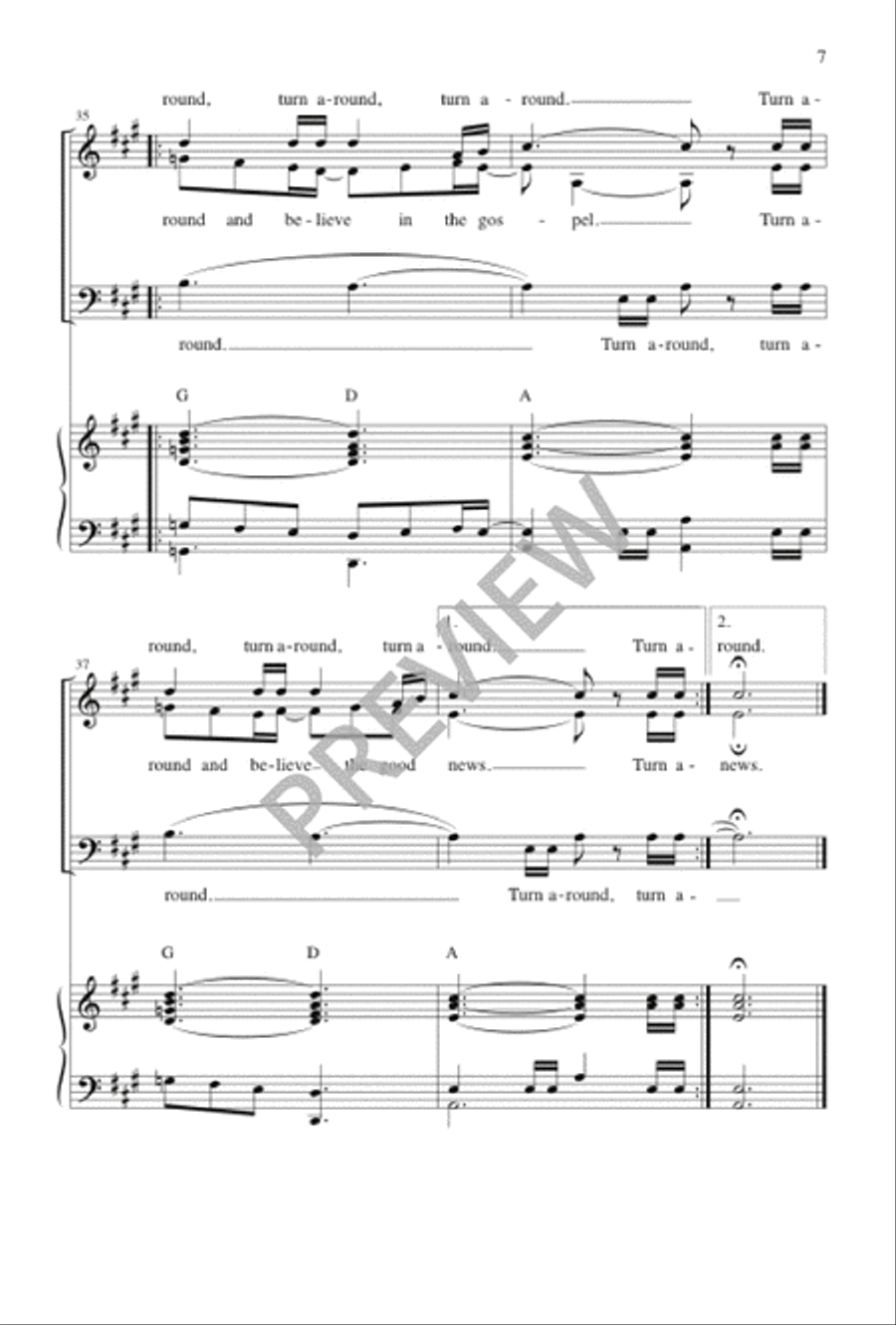 Turn Around SAB scores gallery preview page 8