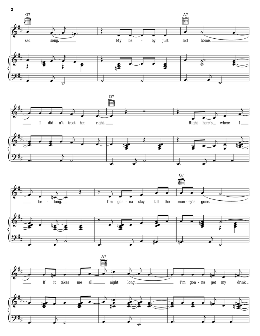 Get My Drink On Piano, Vocal, Guitar scores gallery preview page 2