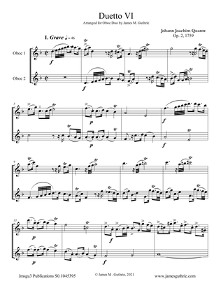 Quantz: Duetto Op. 2 No. 6 for Oboe Duo