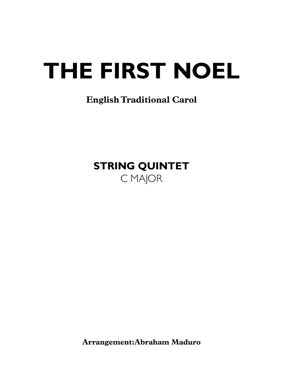 The First Noel String Quintet The First Noel String Quintet String Quintet scores gallery preview page 1