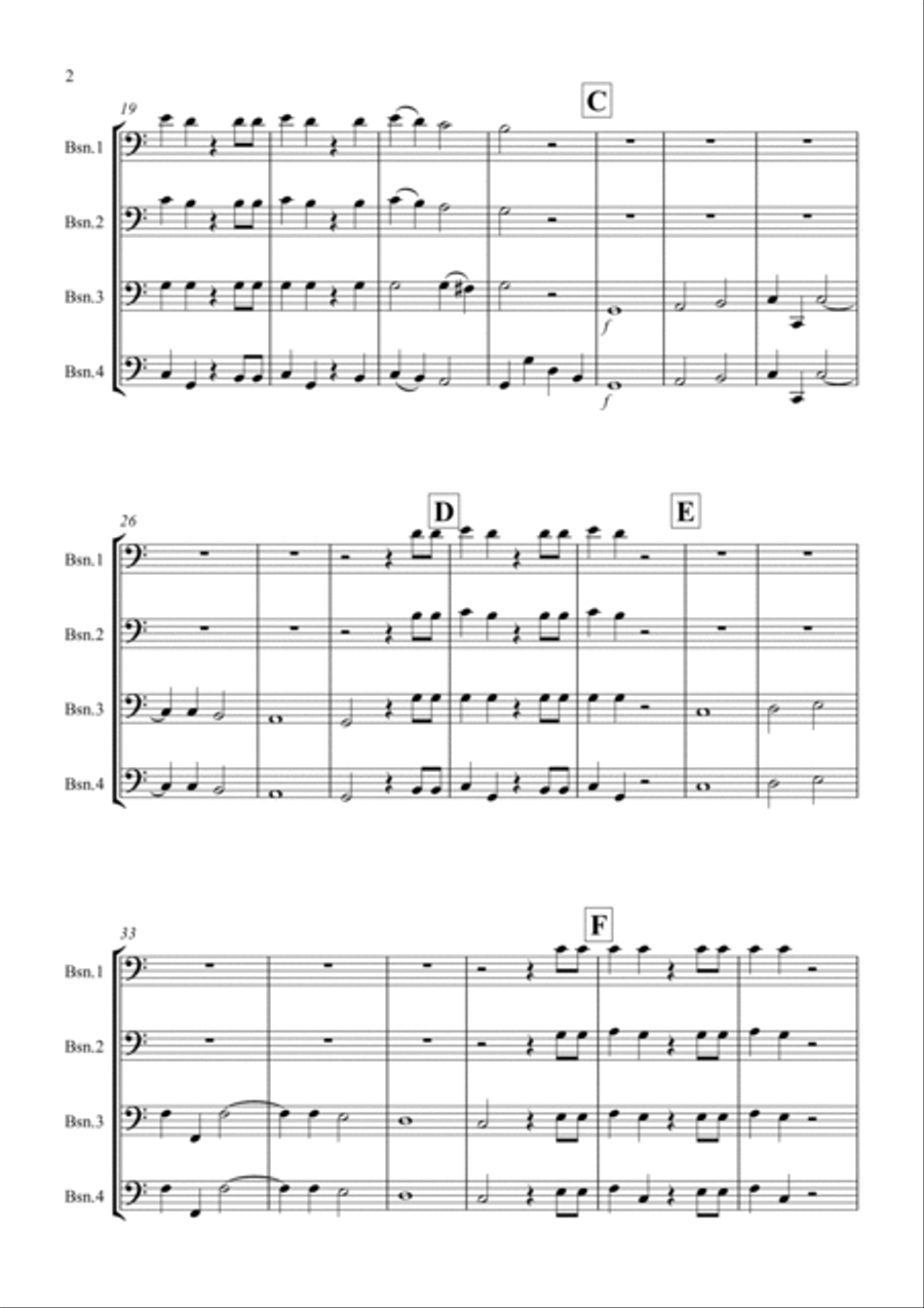 Hallelujah Chorus for Bassoon Quartet Bassoon Quartet scores gallery preview page 2