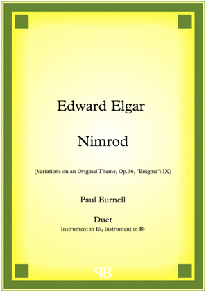 Book cover for Nimrod, arranged for duet: instruments in Eb and Bb