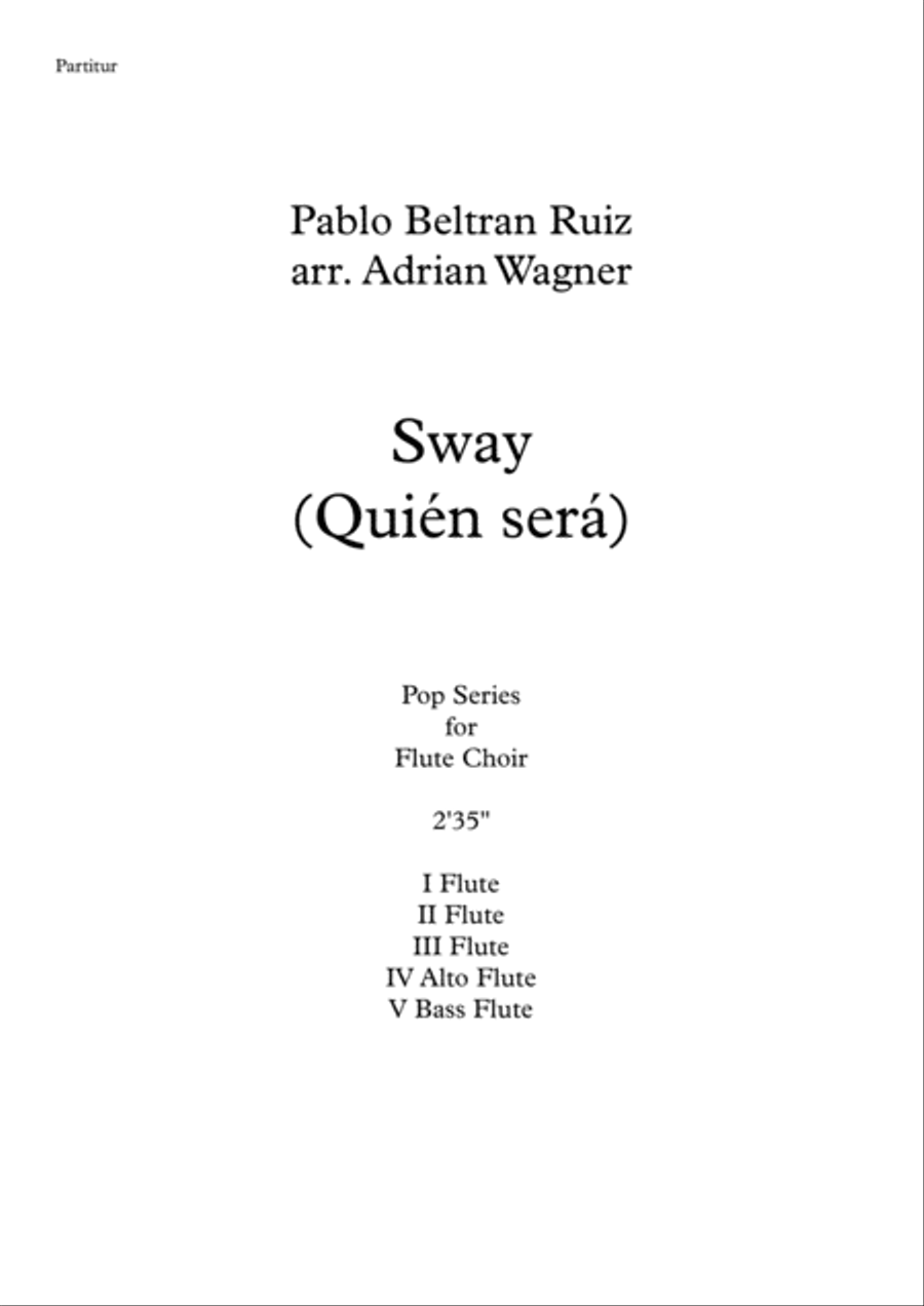 Sway (Quien Sera) Flute Choir scores gallery preview page 2