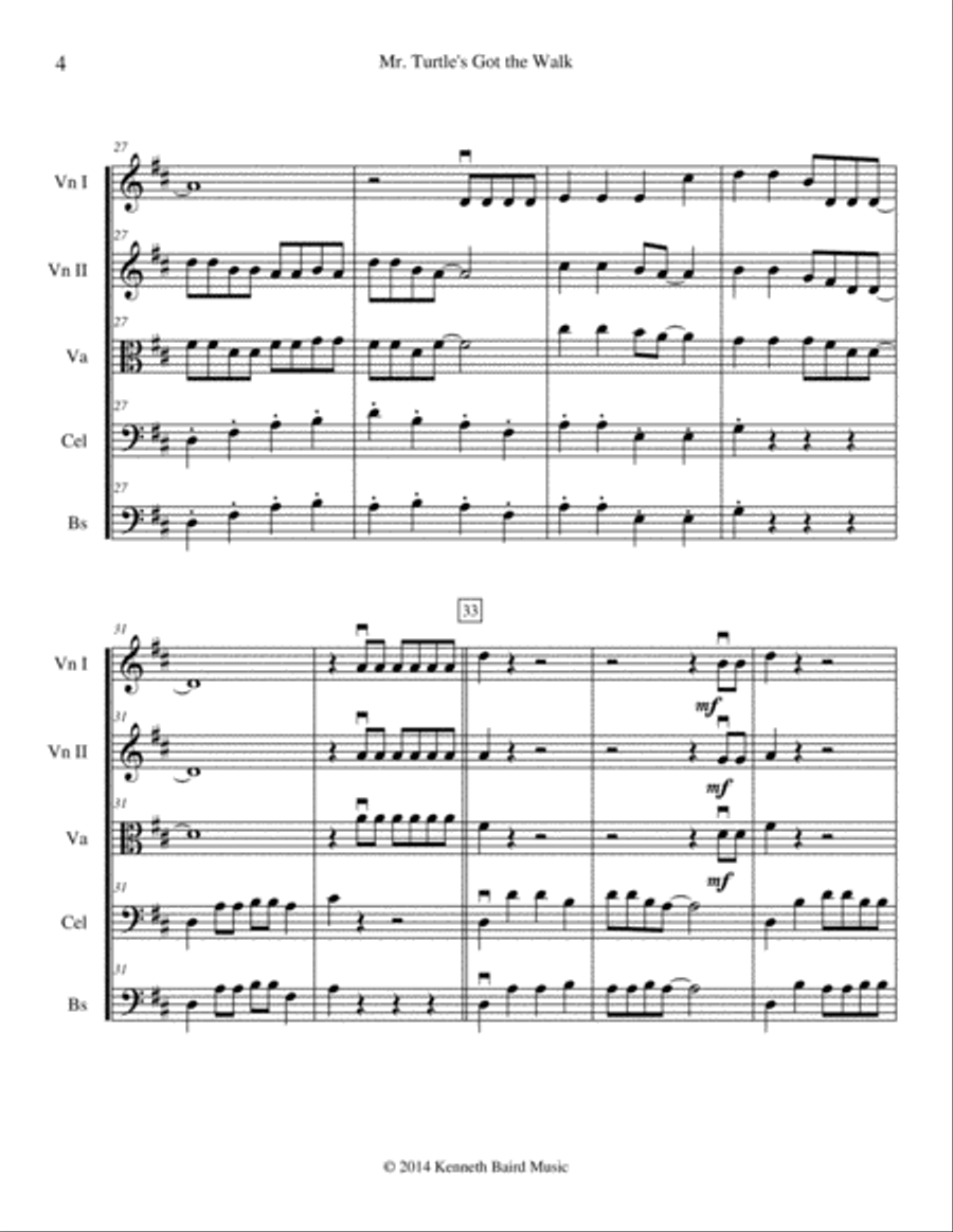 Mr. Turtle's Got the Walk String Orchestra scores gallery preview page 4