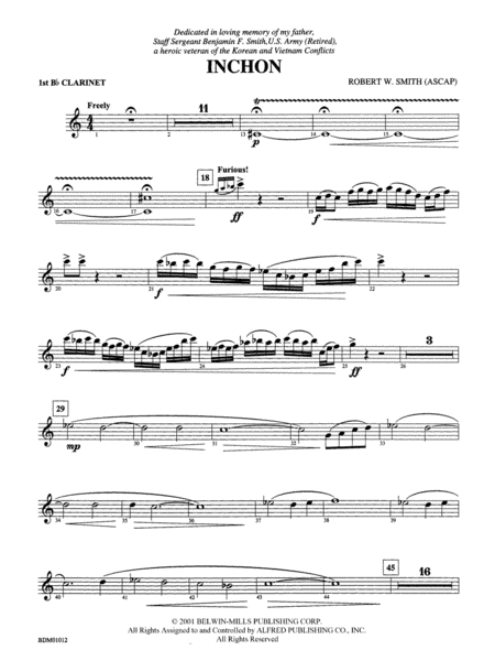 Inchon: 1st B-flat Clarinet