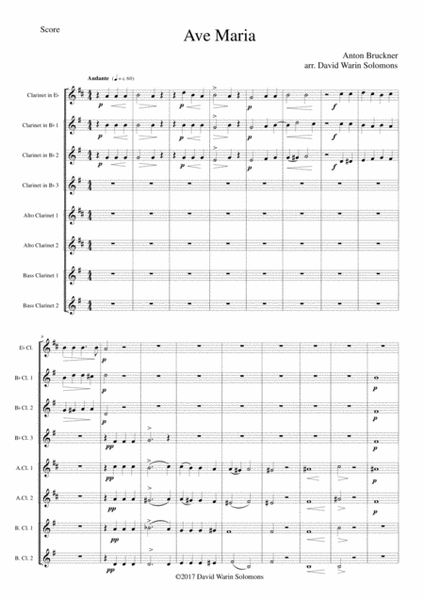 Ave maria for clarinet choir image number null