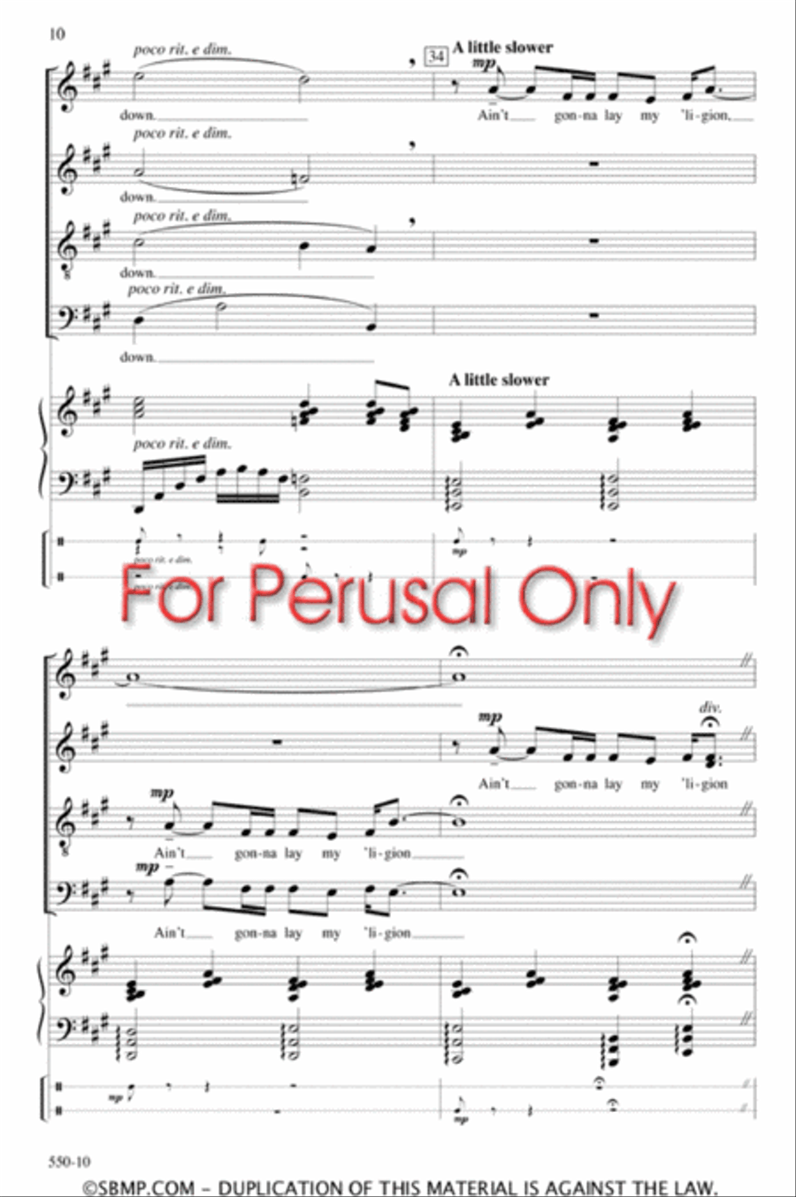 I've Been 'Buked, Children! - SATB Octavo 4-Part scores gallery preview page 9