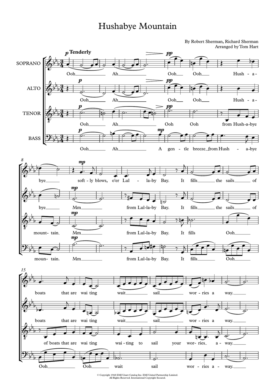 Hushabye Mountain 4-Part scores gallery preview page 2