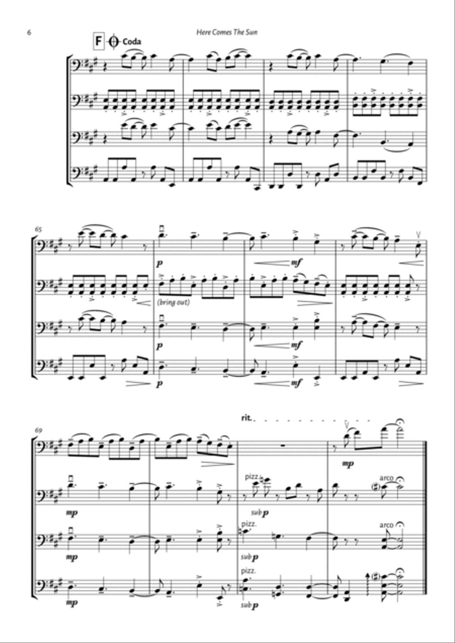 Here Comes The Sun Cello scores gallery preview page 6