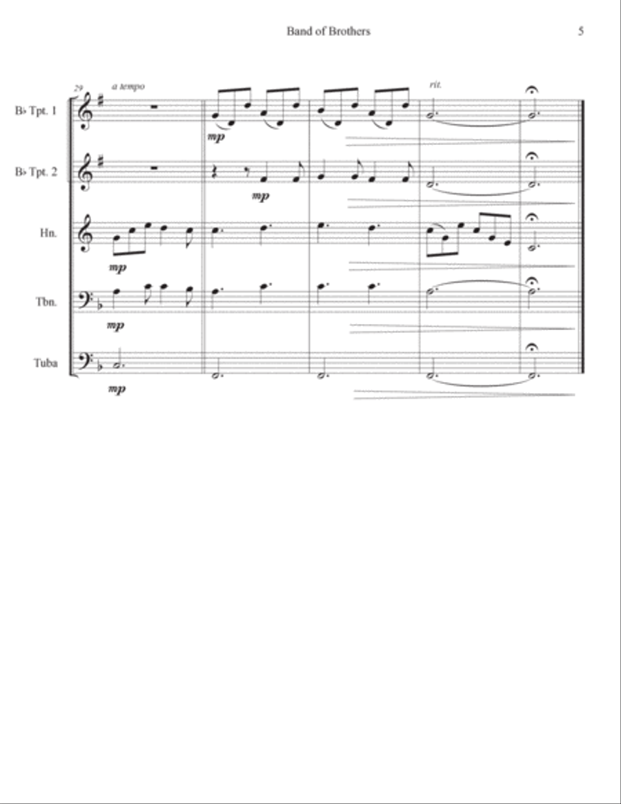 Band Of Brothers - Main Title Brass Quintet scores gallery preview page 5
