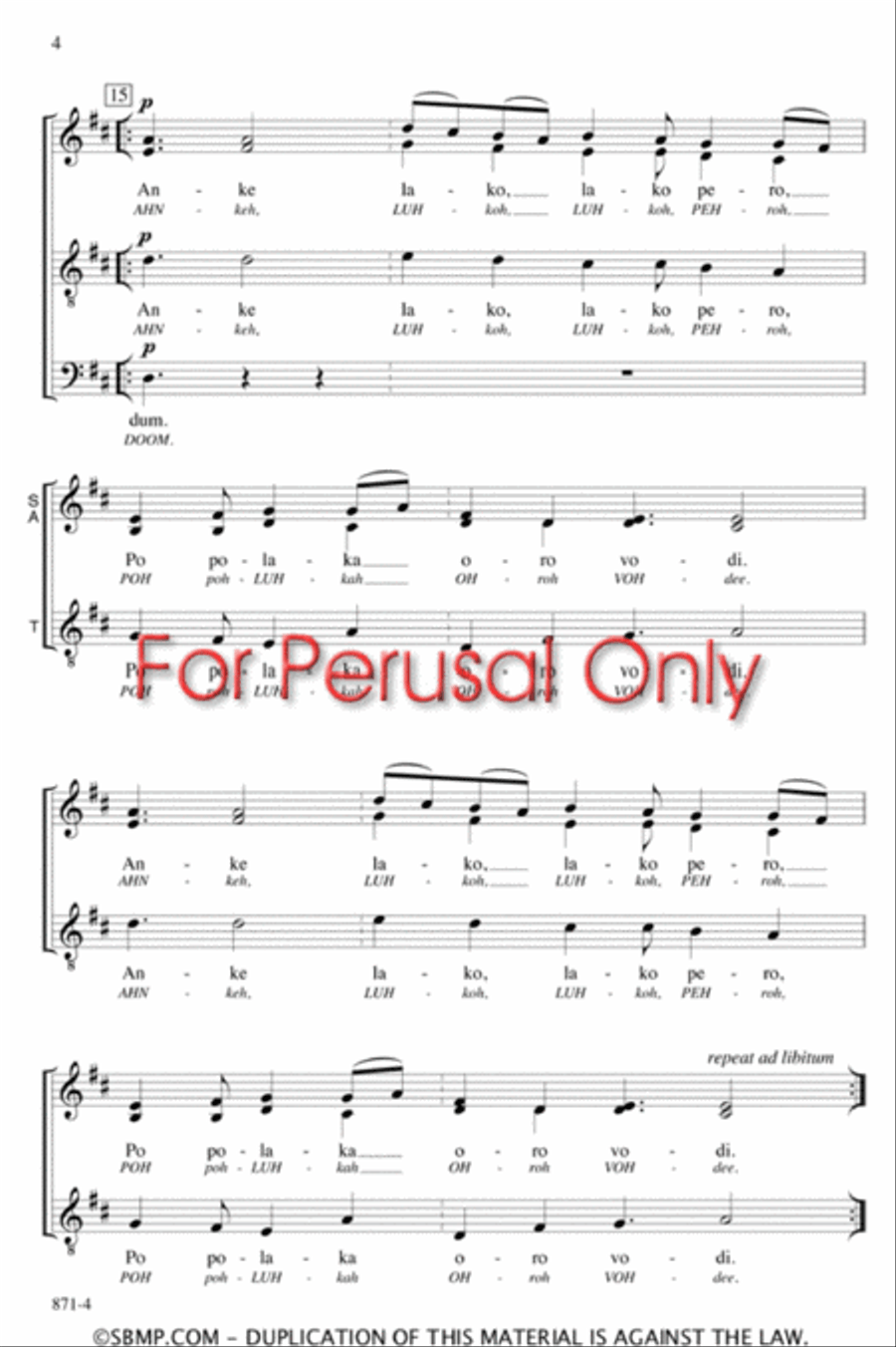 Yove, Malay Mome - SATB Octavo image number null