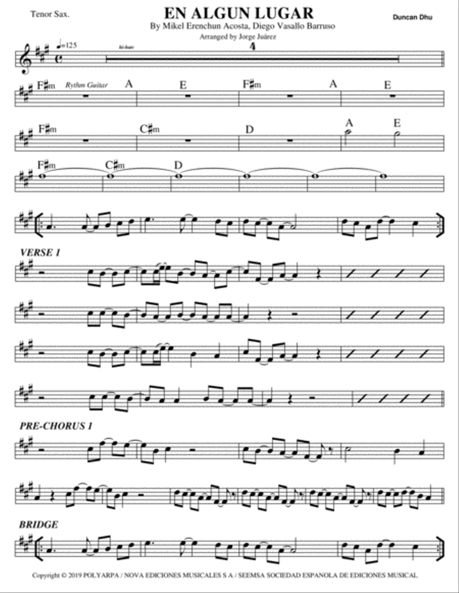 Moscow Nights Moscow Nights Tenor Saxophone scores gallery preview page 1