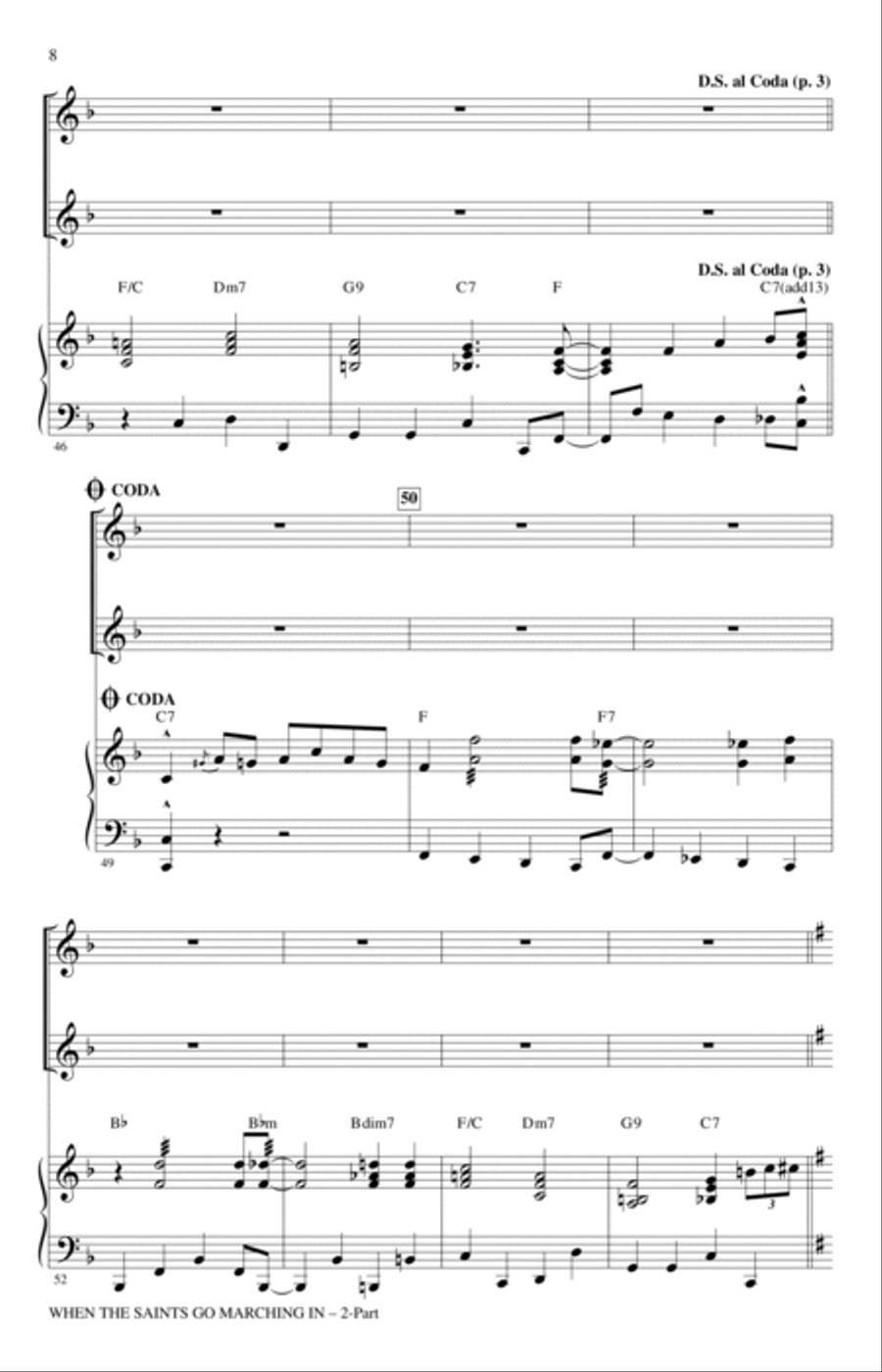 When The Saints Go Marching In (arr. Mac Huff) 2-Part scores gallery preview page 6