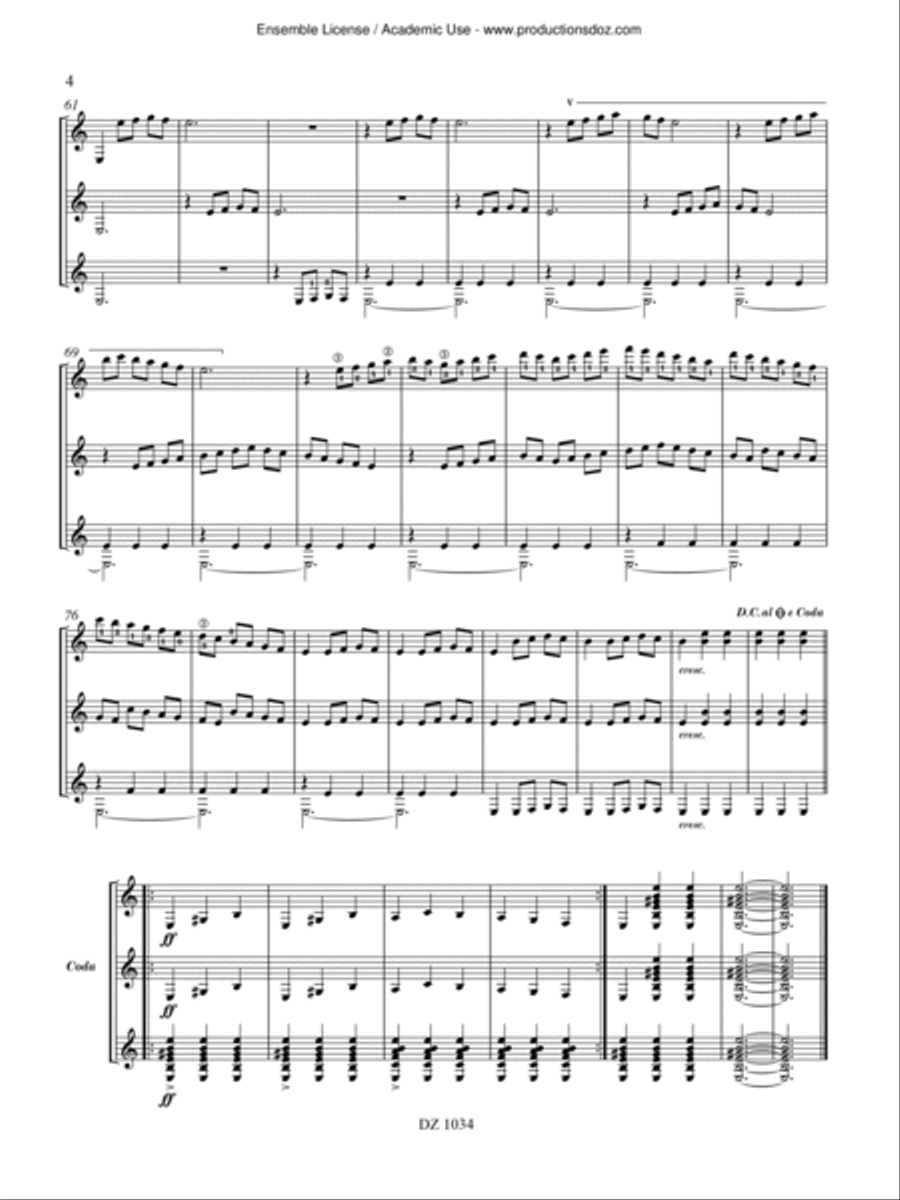 Malagueña Guitar Ensemble scores gallery preview page 4