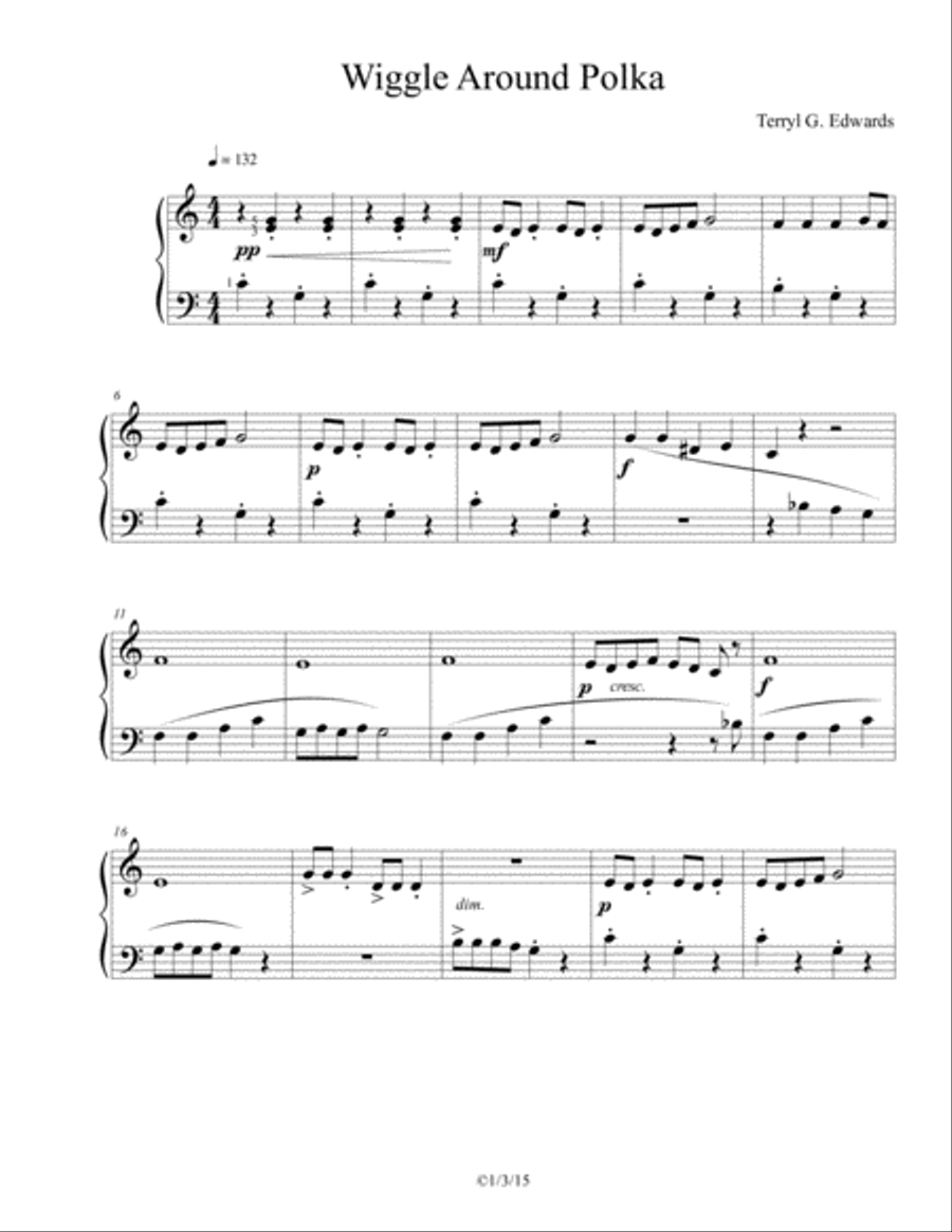Wiggle Around Polka Piano Method scores gallery preview page 1