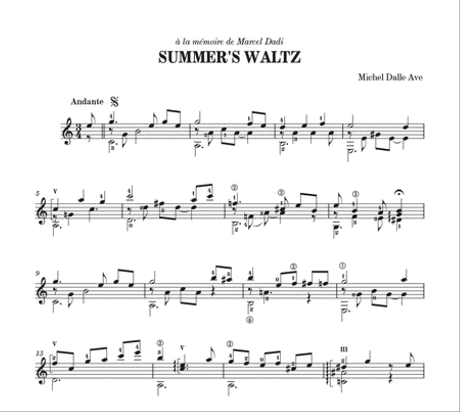 Summer's Waltz Summer's Waltz Classical Guitar scores gallery preview page 2