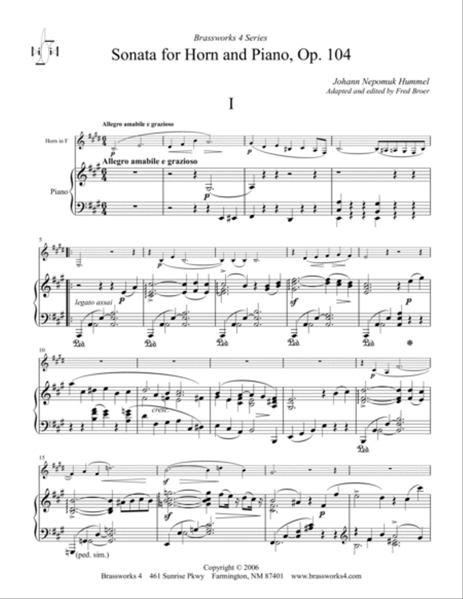 Sonata for Horn and Piano, Op. 104 Piano Accompaniment scores gallery preview page 5