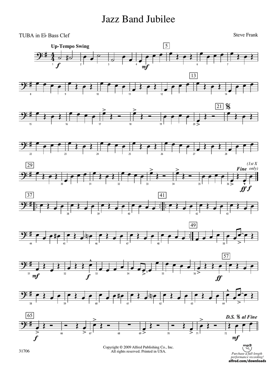 Jazz Band Jubilee: (World Part) E-flat Tuba B.C.