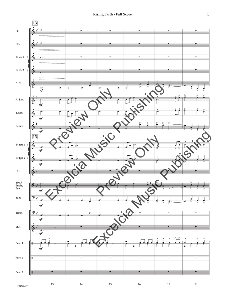 Rising Earth (Score) Concert Band scores gallery preview page 6