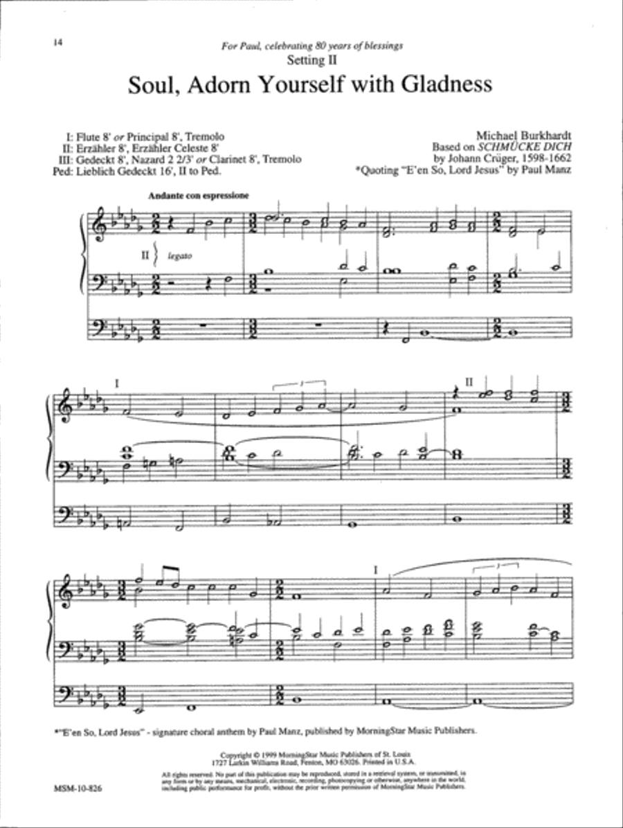 Soul, Adorn Yourself with Gladness Organ scores gallery preview page 6