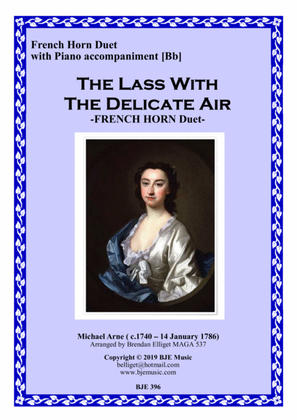 The Lass with the Delicate Air - F Horn Duet with Piano Accompaniment Score and Parts PDF