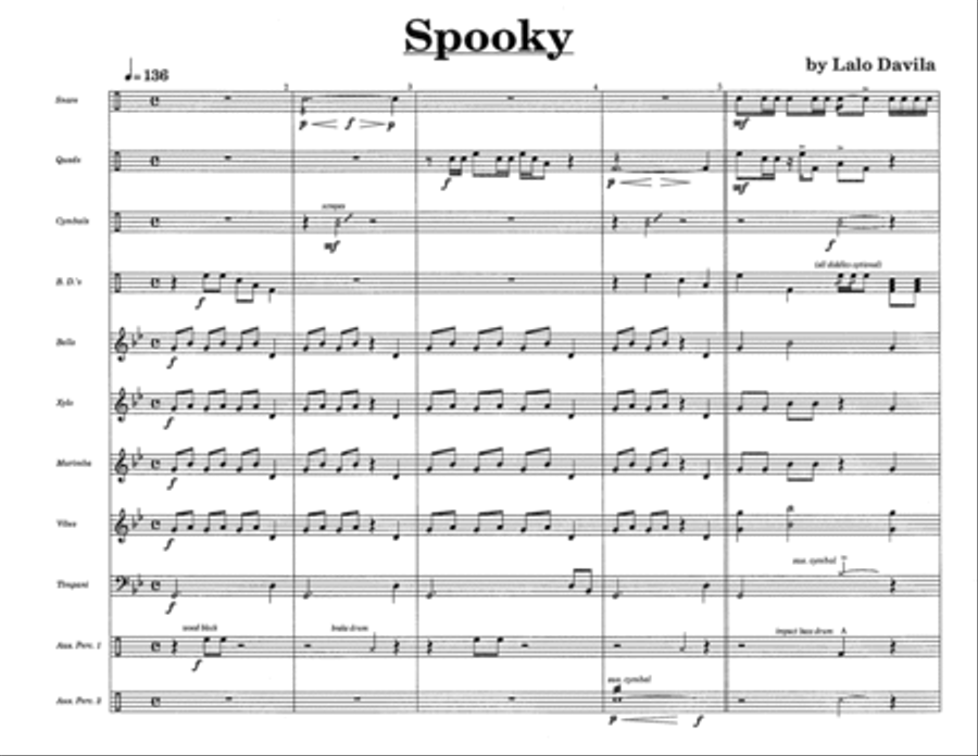 Spooky w/Tutor Tracks Percussion Ensemble scores gallery preview page 3