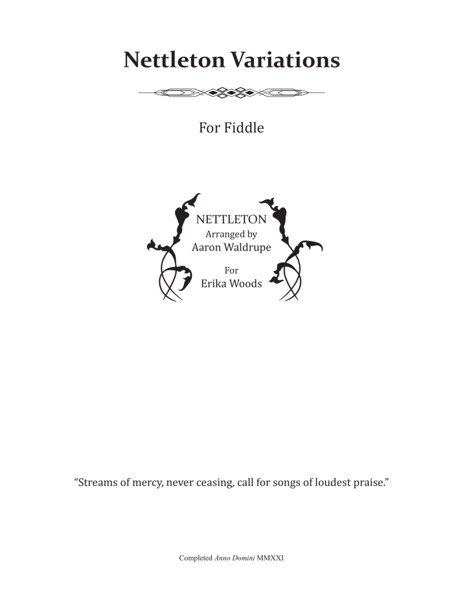 Nettleton Variations - for Fiddle Violin Solo scores gallery preview page 1