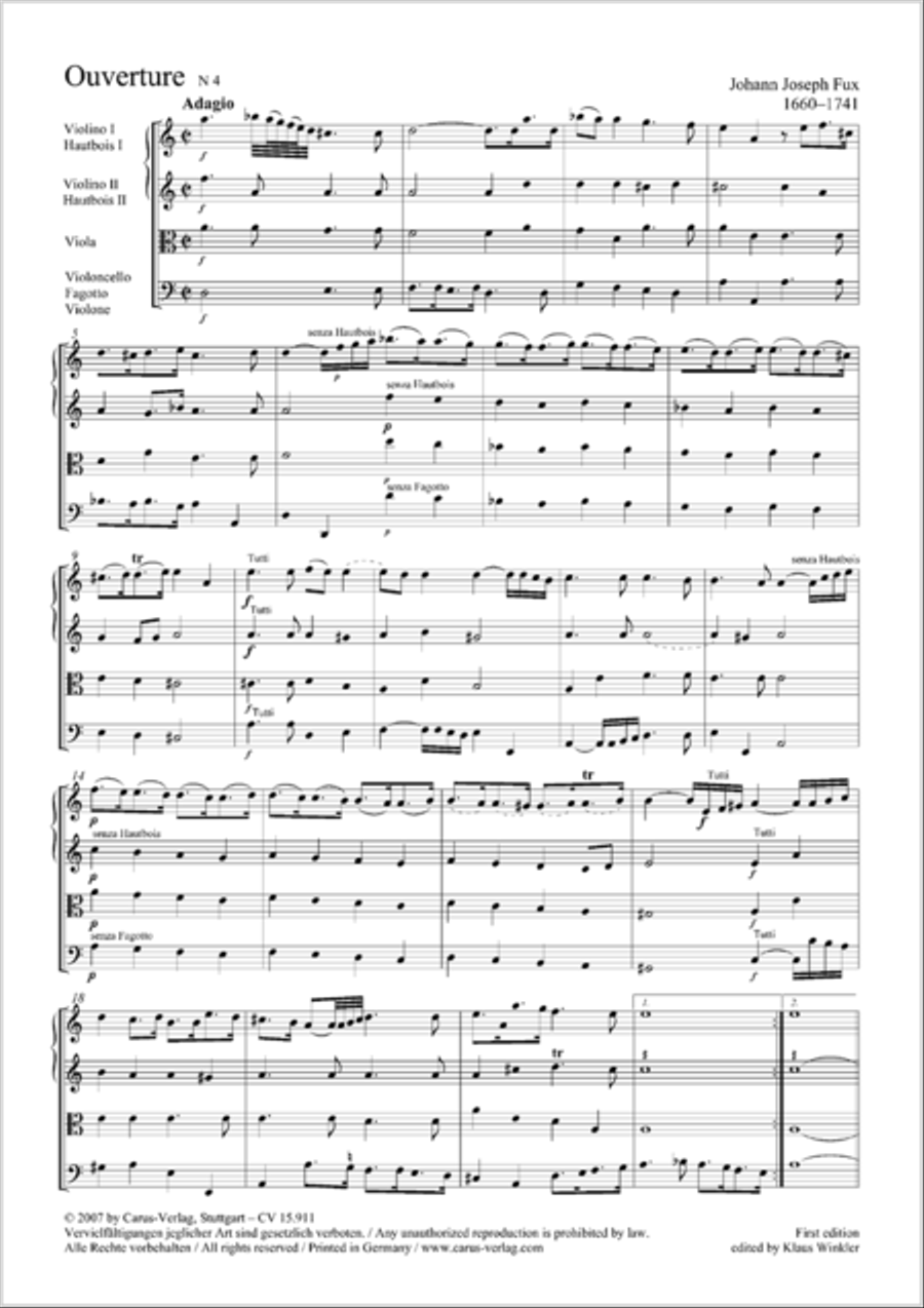Ouverture in d Oboe scores gallery preview page 18