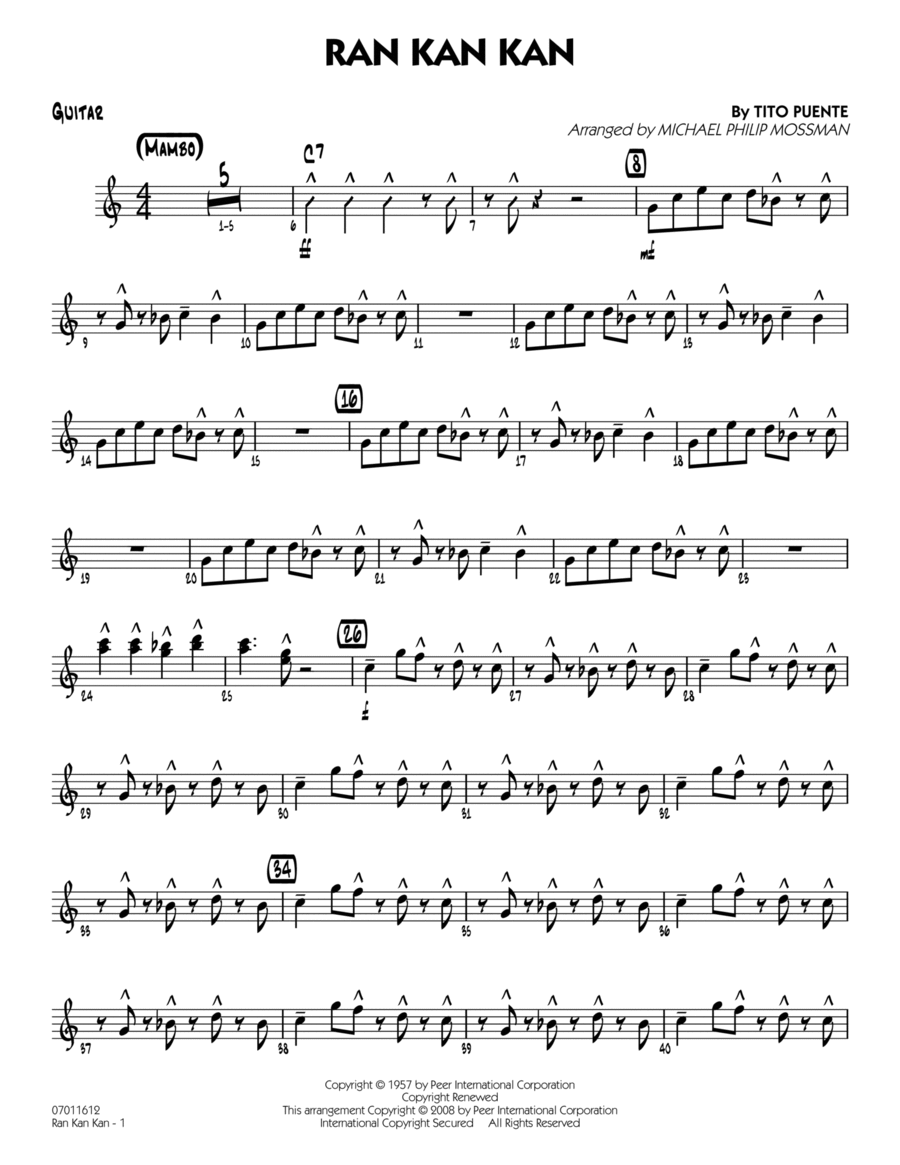 Ran Kan Kan - Guitar Part scores gallery preview page 1