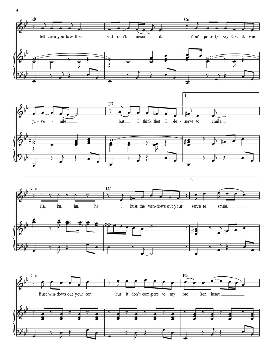 Bust Your Windows Bust Your Windows Piano, Vocal scores gallery preview page 4