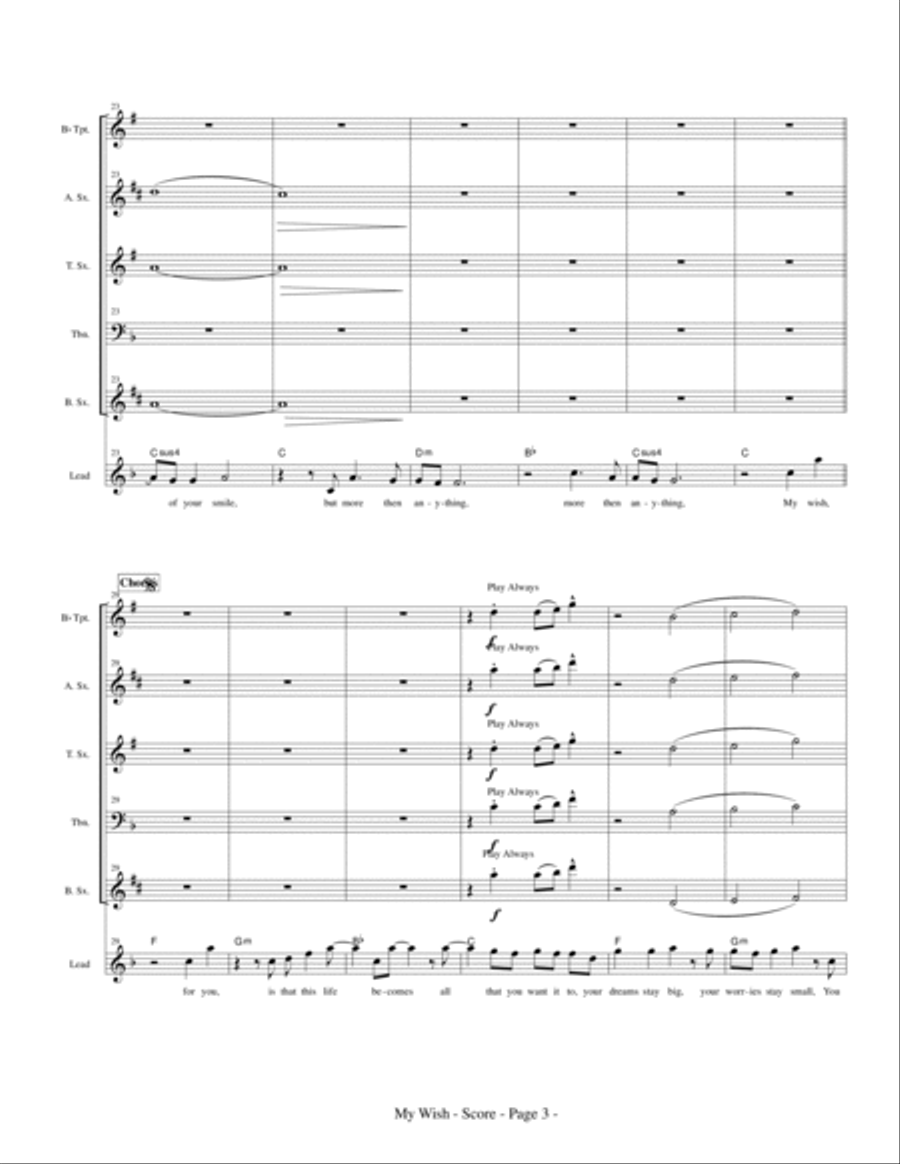 My Wish My Wish Large Ensemble scores gallery preview page 5