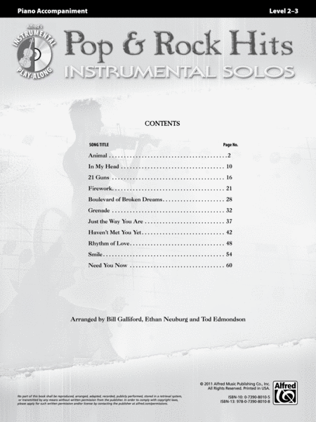 Pop & Rock Hits Instrumental Solos for Strings image number null