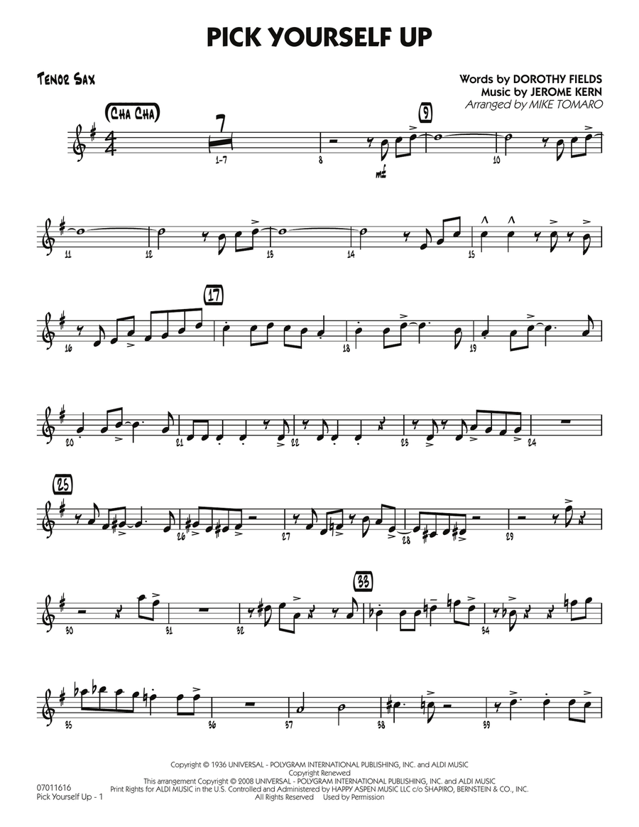 Pick Yourself Up - Tenor Sax Jazz Ensemble scores gallery preview page 1