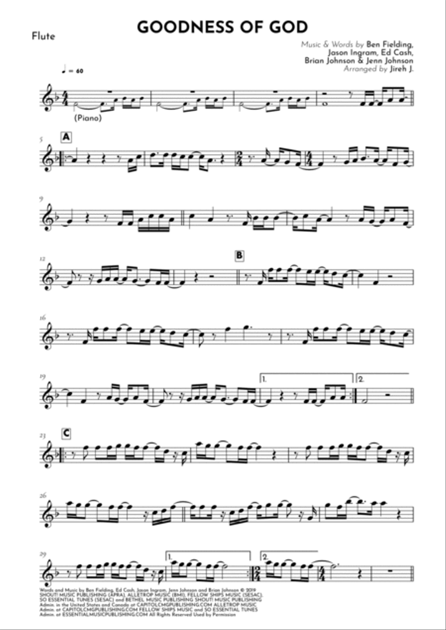 Goodness Of God Flute Solo scores gallery preview page 2