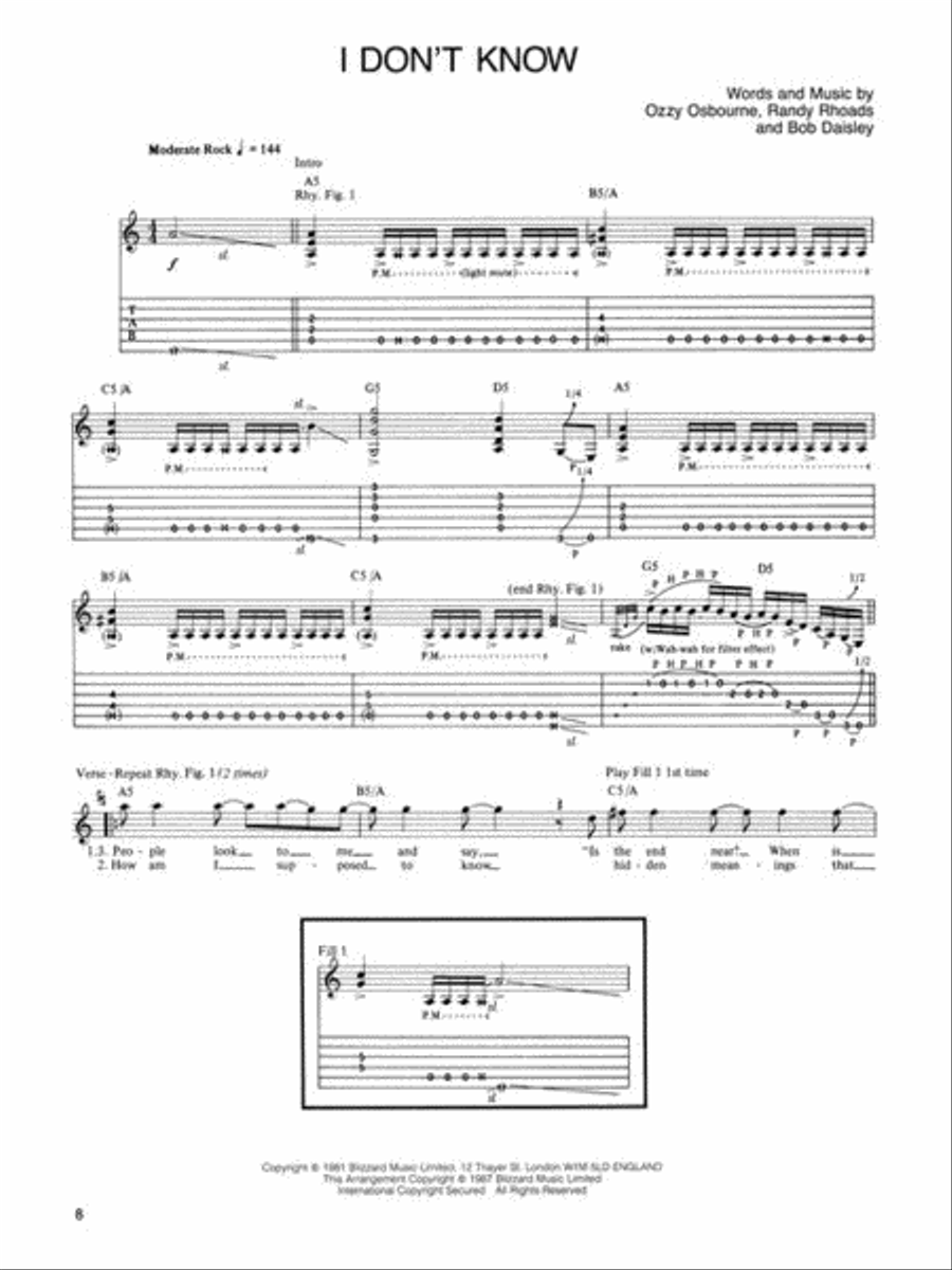 Ozzy Osbourne – Randy Rhoads Tribute Electric Guitar scores gallery preview page 9