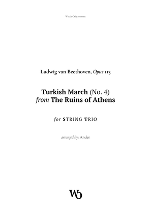 Book cover for Turkish March by Beethoven for String Trio